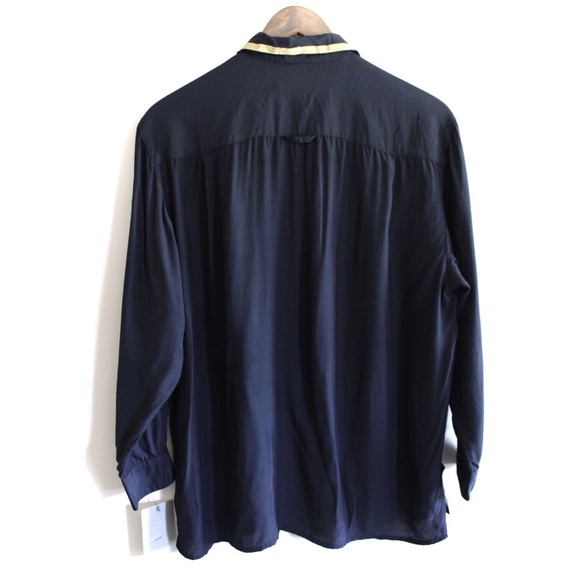 Esprit Navy Gold Embellished Button Up Small NWT - Picture 5 of 6